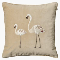 Kussenhoes Met Geborduurde Flamingo, 50x50 Cm