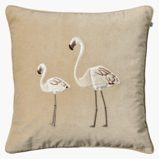 Kussenhoes Met Geborduurde Flamingo, 50x50 Cm
