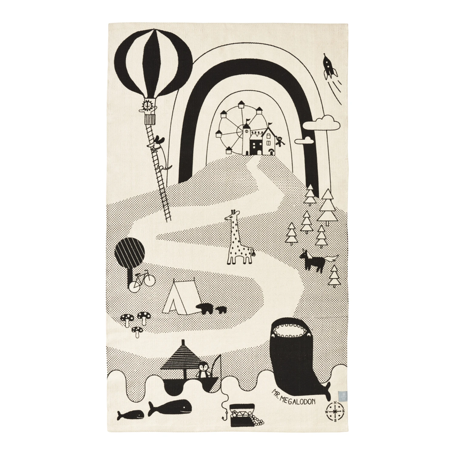 OYOY Mr. Megalodon Adventure Vloerkleed 90x150 Cm 1 OYOY Mr. Megalodon Adventure Vloerkleed 90x150 Cm