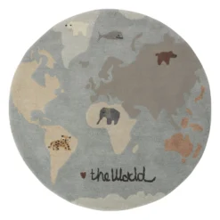 OYOY The World Kindervloerkleed Ø120 Cm