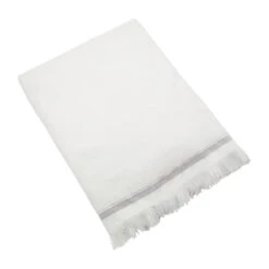 Meraki Handdoek Wit Met Grijze Strepen