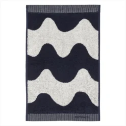Marimekko Lokki Handdoek Donkerblauw-wit