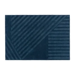 Levels Wollen Vloerkleed Stripes Blauw