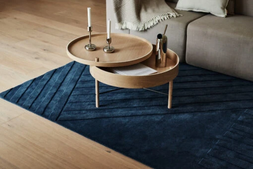 Levels Wollen Vloerkleed Stripes Blauw - Afbeelding 4