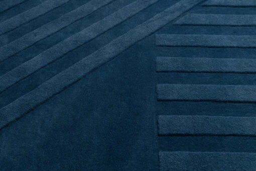 Levels Wollen Vloerkleed Stripes Blauw - Afbeelding 2