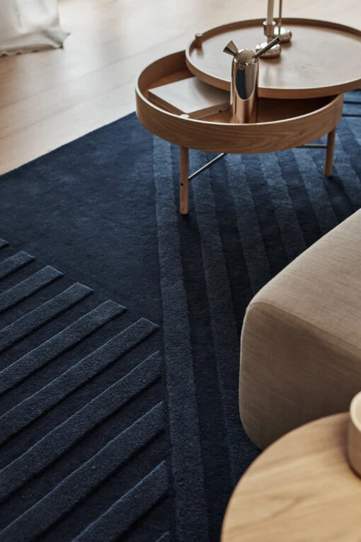 Levels Wollen Vloerkleed Stripes Blauw - Afbeelding 6