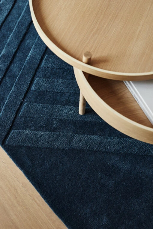 Levels Wollen Vloerkleed Stripes Blauw - Afbeelding 7