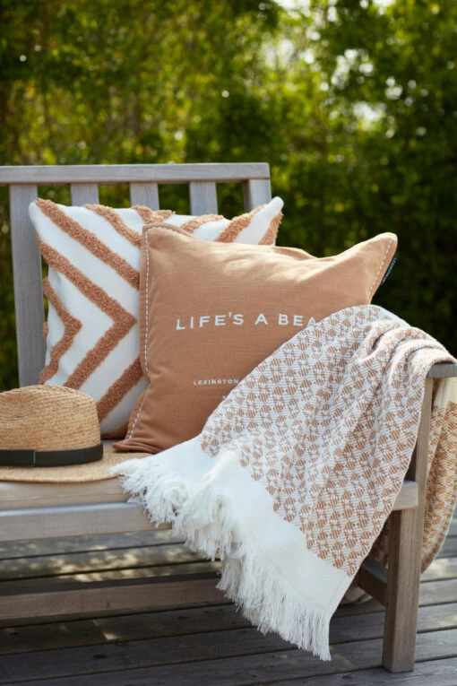 Lexington Life's A Beach Embroidered Kussenhoes 50x50 Cm - Afbeelding 5