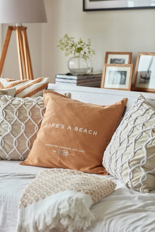 Lexington Life's A Beach Embroidered Kussenhoes 50x50 Cm - Afbeelding 6